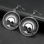 Sun Gold Earrings Ocean Wave Rise Hoop Hollow