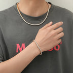 NY Stainless Steel Tennis Necklaces Woman Trend Men Women Iced Out 4mm Zircon Tennis Chains Jewelry No Fade