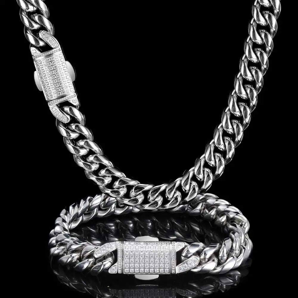 Black Cuban Bracelet Stainless Steel 12MM PVD