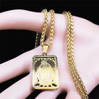 Steel Pendant Virgen Guadalupe Mary Square