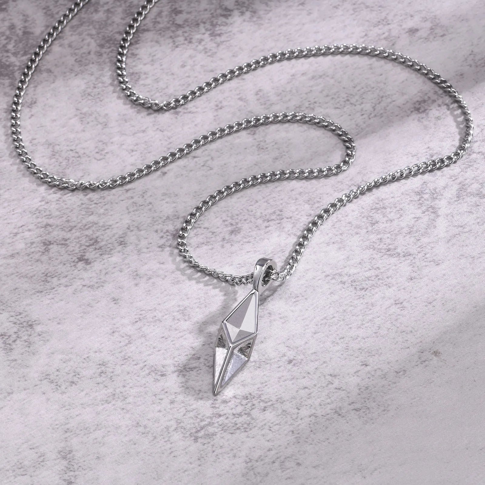 Star 4-Pointed Pendant Necklace — Stainless Steel