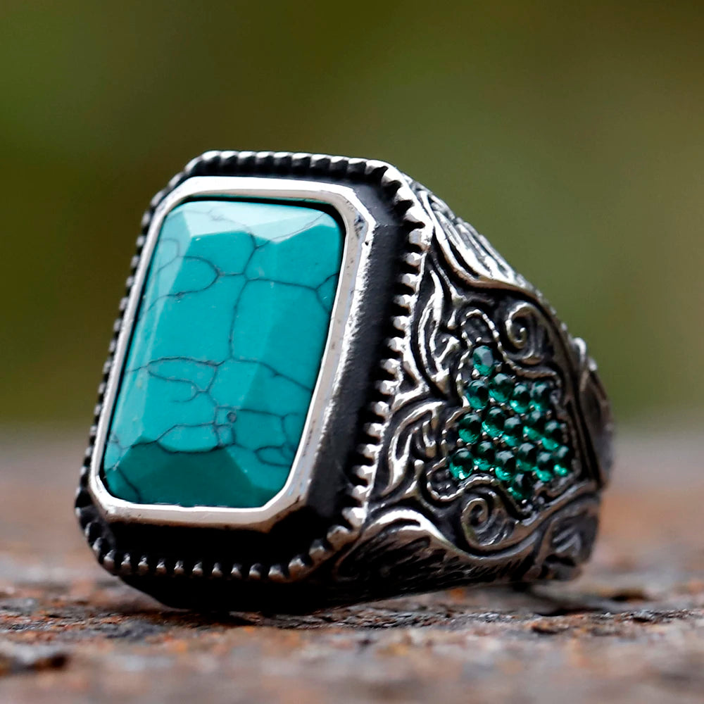 Turkish Iced Out CZ Stone Ring — Stainless Steel