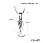 ZAKOL Hiphop Brazil Spearhead Arrows Stainless Steel Pendant Necklaces For Men Boys Cuba Metal Clavicle Chain Choker Jewelry
