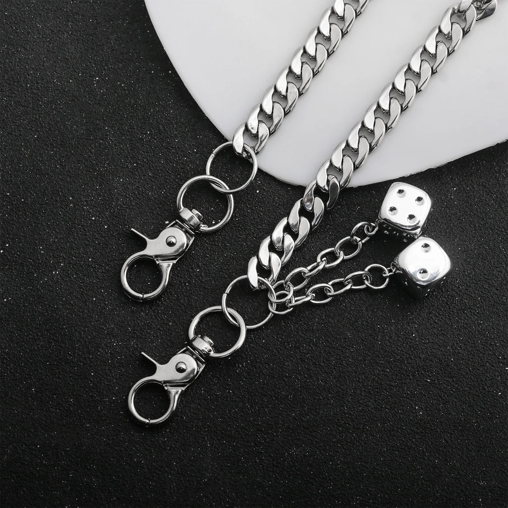 Punk Dice Waist Chain Necklace — Lobster Clasp
