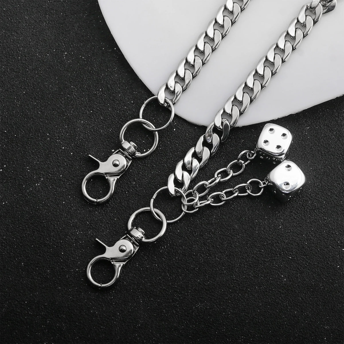 Punk Dice Waist Chain Necklace — Lobster Clasp
