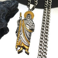 San Judas Tadeo Pendant Necklace for Men Women Stainless Steel Gold Silver Color Saint Jude Thaddeus Chain Amulet
