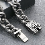Punk Skeleton Jewelry Vintage Cuban Link Chain Bracelet for Man With Skull Head Clasp 316L Stainless Steel Bracelets