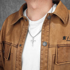 Wrench Cross Pendant Necklace — Stainless Steel