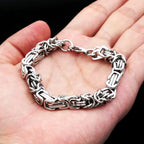 Wide Byzantine Link Chain Bracelet 8mm — Punk, Stainless Steel