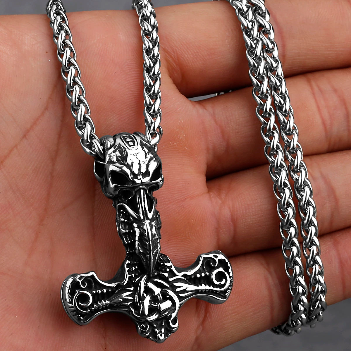 Original Viking Stainless Steel Thor Hammer Multiple Styles Domineering Unisex Necklace Pendant Boyfriend Gift