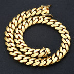 HHIOK 22mm Thick Cuban Link Necklace Iced Out Exquisite Brass High Polished Hip Hop Jewelry For Men and Women