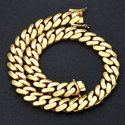 HHIOK 22mm Thick Cuban Link Necklace Iced Out Exquisite Brass High Polished Hip Hop Jewelry For Men and Women
