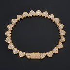 Heart Tennis Bracelet Silver 8MM Baguette Iced Out