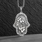 Hamsa Hands of Fatima Hebrew Pendant Stainless Steel Jerusalem Star of David Necklace Women's Jewish Jewelry