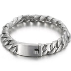 Heavy Metal Powerful 31MM Wide Thick Curb Chain Man Bracelet Men Massive Stainless Steel Men's On Hand Jewelry