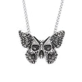 Vintage 316L Stainless Steel Butterfly Skull Pendant Necklace Hip Hop Biker Fashion Animal Necklaces For Men Women