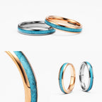 Turquoise Tungsten Ring — Stainless Steel