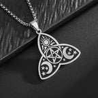 Sun Moon Star Trinity Pendant Necklace