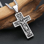 Vintage 316L Stainless Steel Cross Jesus Pendant Necklaces For Men Boys Punk Fashion Christian Amulet Jewelry Gifts Dropshipping