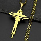 Multi-Layer Jesus Crucifix Pendant Necklace — Stainless Steel