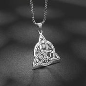 Celtic Trinity Witch Knot Pendant Necklace — Stainless