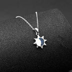 Iced Out Moon Silver Pendant Sterling Blue Zircon