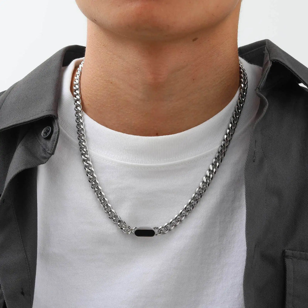 Cuban Link Chain Choker Necklace — Stainless Steel