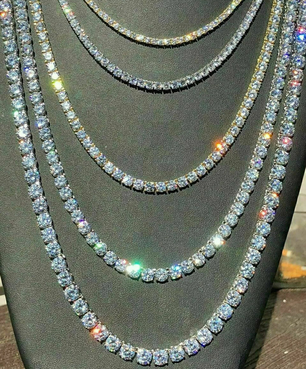 3MM 4MM 5MM 5A Cubic Zirconia CZ Tennis Chain Necklace High Quality Iced Out Bling Hip Hop Men Boy Classic Basic Chains