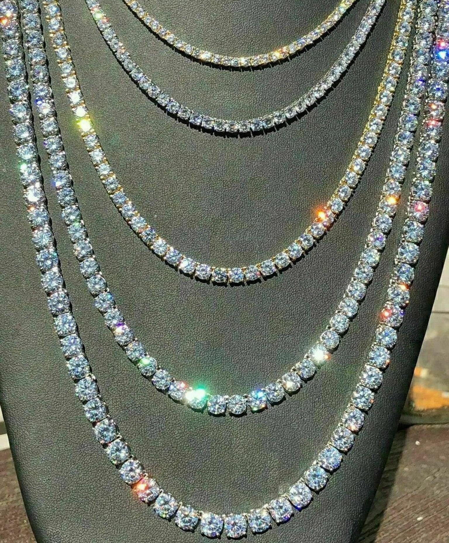 3MM 4MM 5MM 5A Cubic Zirconia CZ Tennis Chain Necklace High Quality Iced Out Bling Hip Hop Men Boy Classic Basic Chains