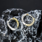 Gothic Embossed Scroll Click Hoop Earrings — Stainless Steel