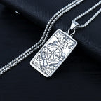 Silver Compass Pendant Necklace Stainless Steel