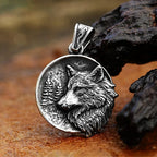 Vintage Viking Wolf Pendant Necklaces For Men Punk Street Rock Nordic Stainless Steel Odin Wolf Head Necklace Fashion Jewelry