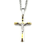 Jesus Crucifix Cross Pendant Necklace Amulet — Stainless Steel