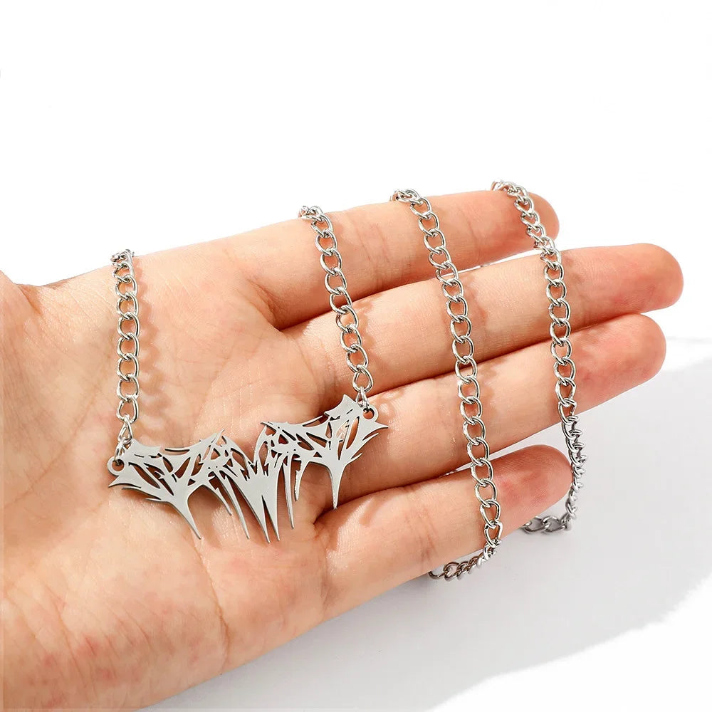 Thorns Bat Pendant Necklace — Stainless Steel