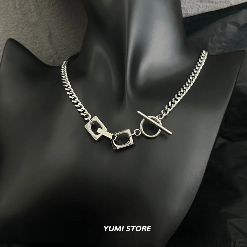 Trend Lock Necklace For Man Woman Hip Hop Titanium Steel OT Clavicle Chain Punk Jewelry Charm Unisex Accessories Wholesale
