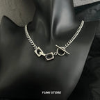 Trend Lock Necklace For Man Woman Hip Hop Titanium Steel OT Clavicle Chain Punk Jewelry Charm Unisex Accessories Wholesale
