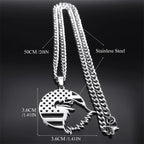 American Eagle Flag Pendant — Stainless