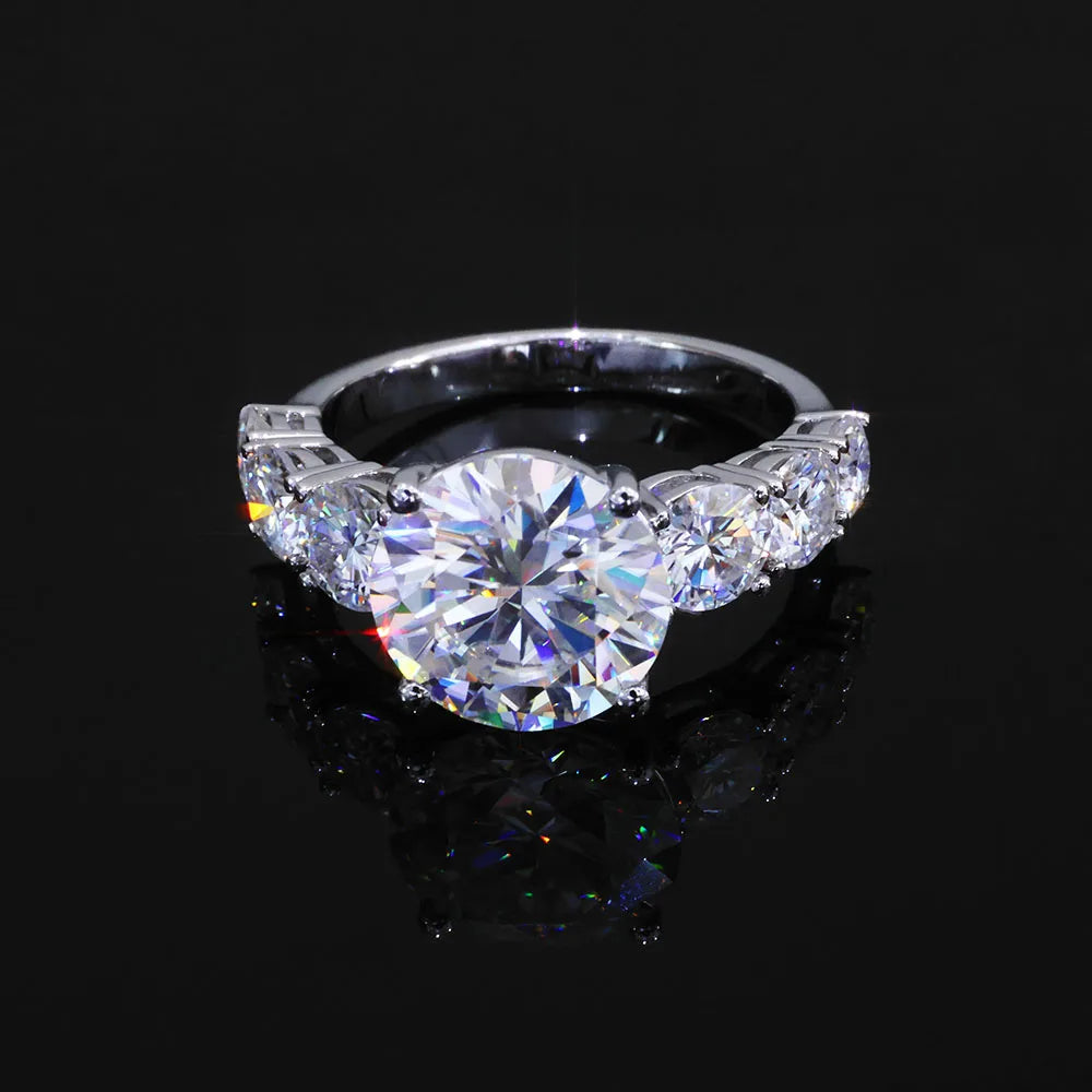 Silver 925 VVS Moissanite Ring 5CT Iced Out