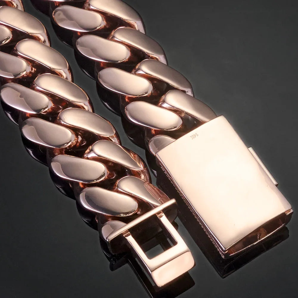 Rose Gold Cuban Chain Necklace 30/40MM Heavy