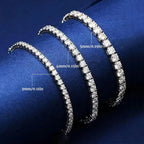 MooSuun 3mm--6.5mm Moissanite Diamond Tennis Bracelet for Women Men Luxury Fine Jewelry Pass Test S925 Sterling Silver
