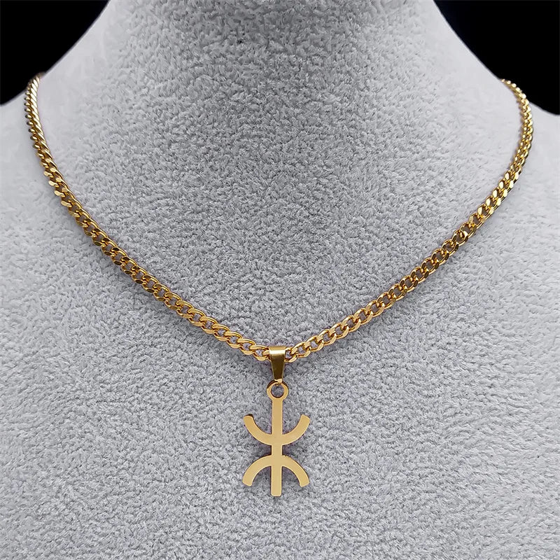 Africa Symbol Pendant Necklace — Stainless Steel