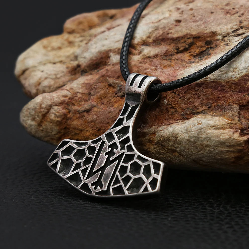 Thor Hammer Pendant Black — Stainless Steel
