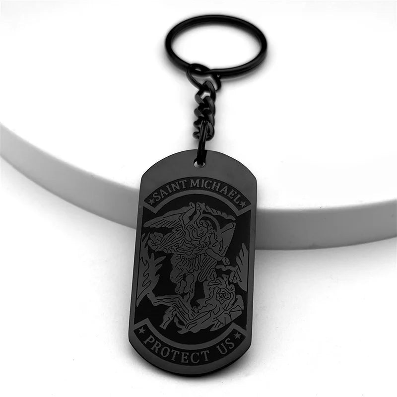 Key Gold Pendant Saint Michael Protect Archangel