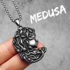 Medusa Snake Pendant Necklace Stainless Steel Greek