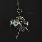 Original Hollow Heart Pocket Watch Chain keychain Design Steampunk Clock Vintage Necklace Pendant Jewelry Watch Men