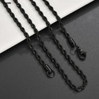 1 piece Gold Black silver Width 2mm/3mm/4mm Rope Chain Necklace/Bracelet For Men Women Man Fashion Chain Necklace