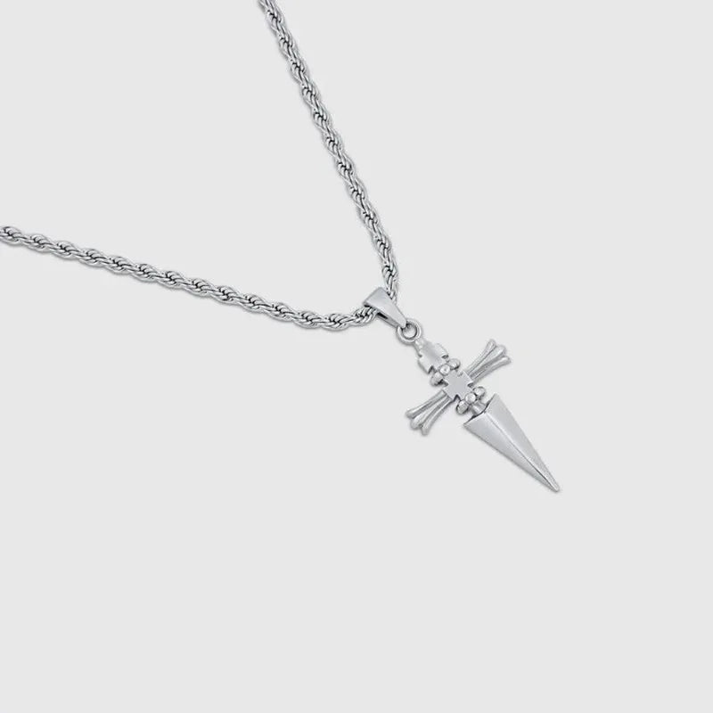 Punk Stiletto Cross Anime Accessories Judgement Chain Necklace Hunter X Hunter Pendant Men's Jewelry Gift for Boys Casual Style