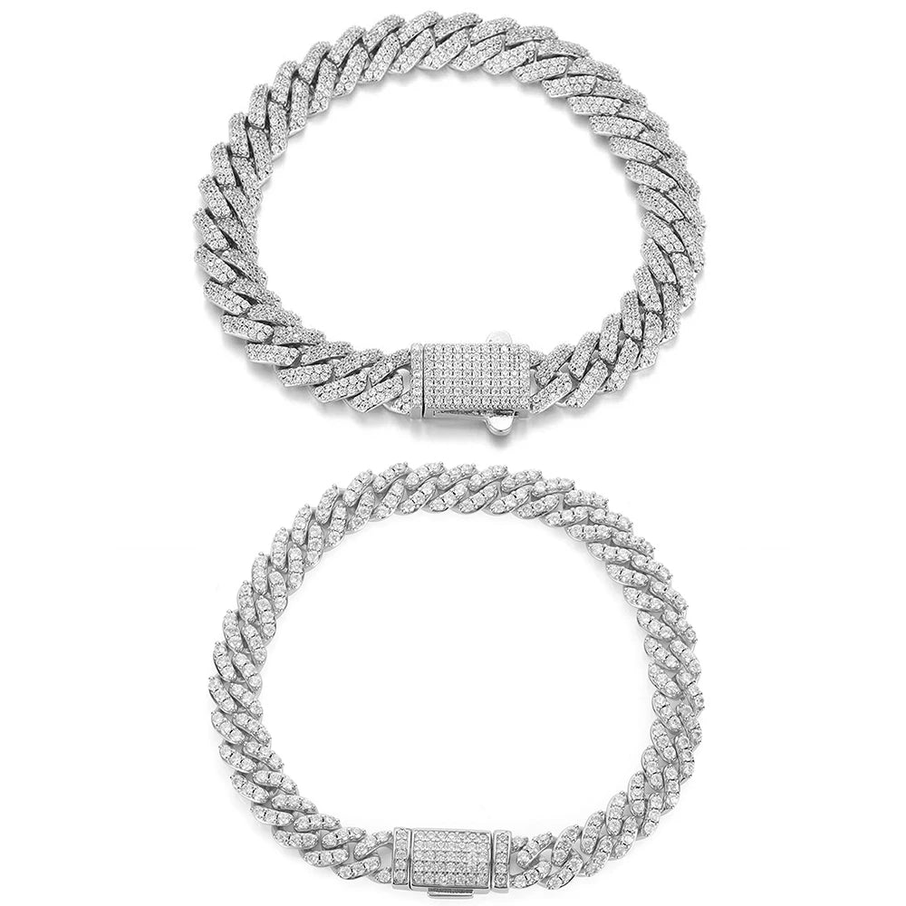 Iced Out Cuban Chain Necklace Stainless Steel 8MM