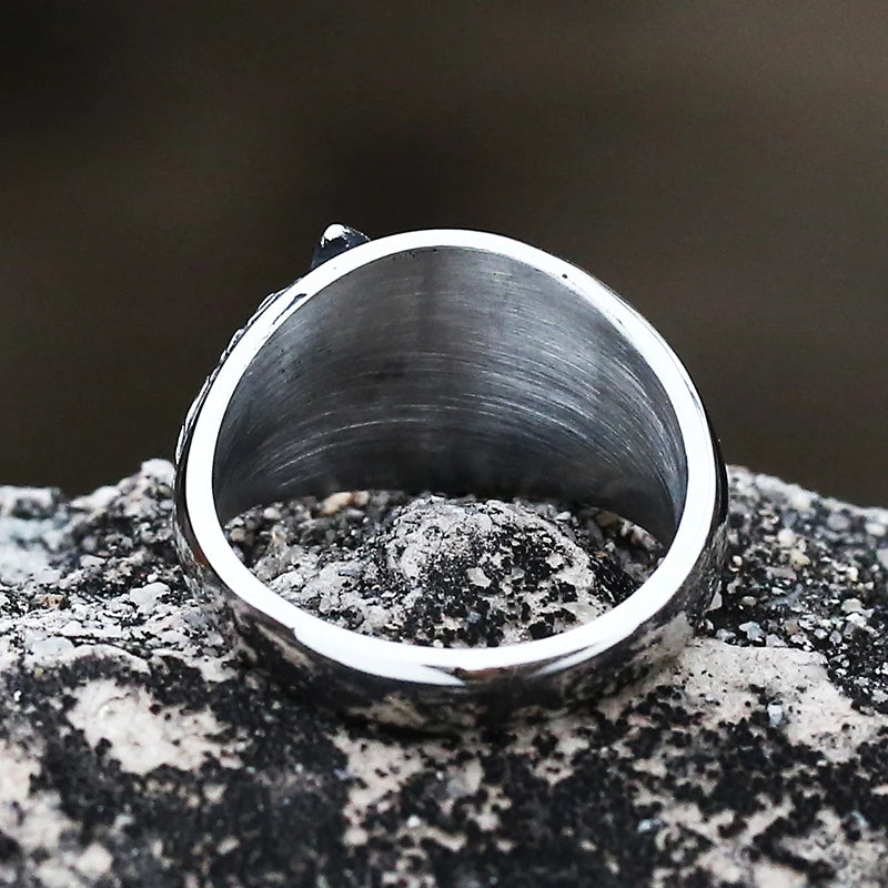 Dropshipping Vintage 316L Stainless Steel Viking Nordic 3D Wolf Of Thor Norse High Quality Wolf Animal Jewelry Men Ring
