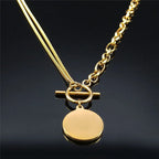 SAINT MICHAEL PROTECT US Archangel Chain Necklace for Women Men Gold Color Stainless Steel Protection Jewelry collier